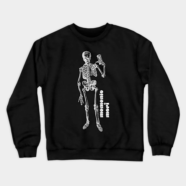 Memento Mori Vintage Stoic Skeleton Illustration Graphic Crewneck Sweatshirt by k85tees